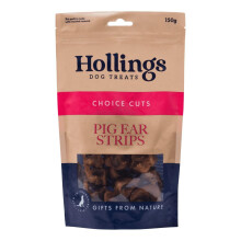 Hollings Pig Ear Strips Dog Treats, 100% Natural Air Dried Long Lastin