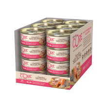 Wellness CORE Signature Selects 24 x 79g, Flaked Skipjack Tuna & Salmo