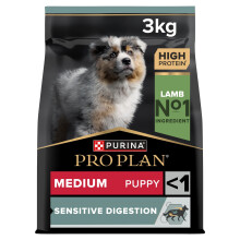 PRO PLAN Sensitive Digestion Medium Puppy Dry Dog Food Lamb 3kg, For N