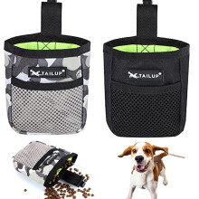 Lanjue 2 Pieces Small Dog Treat Bags, Black and Camouflage Color Dog T