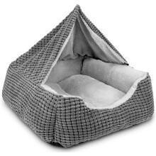 JOEJOY Rectangle Dog Bed Warm Hooded Puppy Bed for Large Medium Small