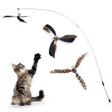 Cobee Cat Wand Toys - Interactive Feather Propeller Wand with 2 Refill
