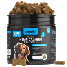 OKKÖBI Hemp Calming Chews For Dogs Anxiety 200 pcs - Dog Anxiety Relie