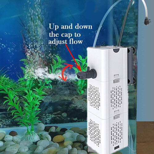 Quiet Fish Tank Filter 4-in-1 Internal Aquarium Filter,500L/H Submersi 2