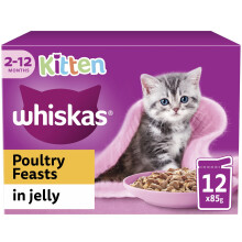 Whiskas Junior Poultry Selection in Jelly 48 x 85 g Pouches, Kitten Ca