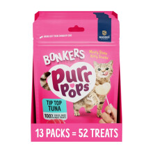 BONKERS Purrpops Cat Treats 13 Pack with 4 Lollipops Each, Freeze Drie
