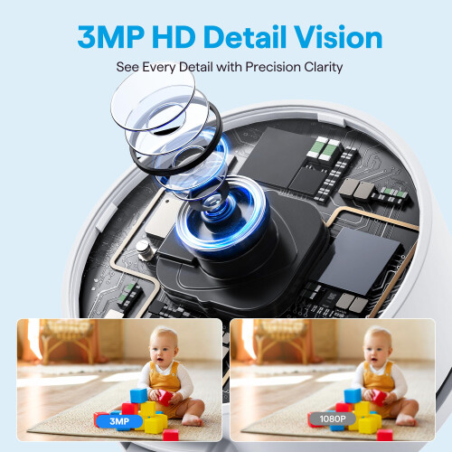 EIGHTREE Indoor Camera 2K 3MP, Security Camera with Motion & Sound Det 2