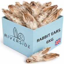 Rabbit Ears with Fur for Dogs - (6KG MEGA BOX, 420-510 Ears), Premium