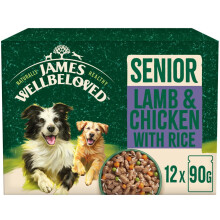 James Wellbeloved Senior Dog Food with Lamb and Chicken in Gravy Pouch