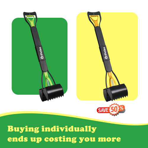 IPETBA 32” Long Handle Dog Pooper Scooper for Yard – No Bending, Clean 1