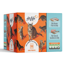 HiLife Its Only Natural Cat Pouch Multipack The Big Fishy One In Jelly