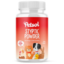 PetSol Styptic Powder for Pets, 50g Minor Wound Powder for Dogs, Cats