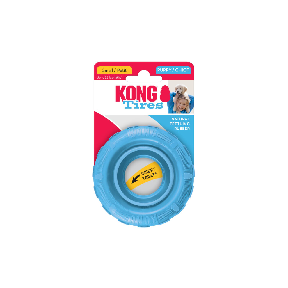 Kong - Puppy Tires - Soft Rubber Chew Toy And Treat Dispenser - For Sm
