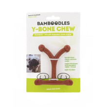 Bamboodles Y-Bone Dog Chew Toy – Small | Bacon Flavour | Durable Chew