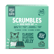 Scrumbles Natural Wet Cat Food, Classic Selection in Jelly 12x 80g