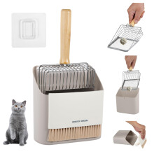 Upgraded 3-Piece Cat Litter Set: Stainless Steel Litter Scoop + Multi-
