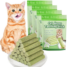 OSDUE Cat Grass Teething Stick, 24Pcs Dental Chew Sticks for Cats, Nat