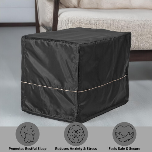 MidWest Homes for Pets Small Dog Crate Cover, Black Polyester Privacy 2