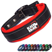Black Rhino Comfort Dog Collar - Thick and Heavy-Duty Collar - Strong