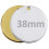 JK Personalised Round Engraved Dog ID Name Tag (38mm, Silver) 1