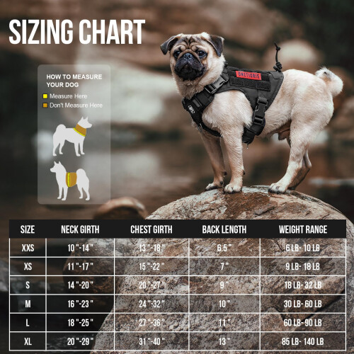 OneTigris Tactical Dog Harness - Fire Watcher Comfortable Patrol Vest 1