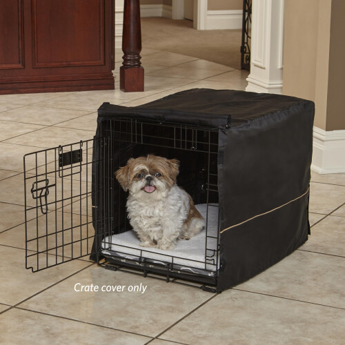 MidWest Homes for Pets Small Dog Crate Cover, Black Polyester Privacy 1