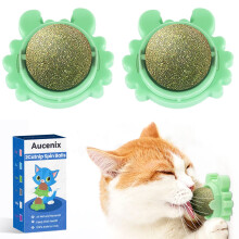 Aucenix Catnip Balls Toy for Cat, Wall Catnip Roller for Cat Licking,