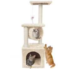 Cat Tree, Cat Scratch Posts 90cm 3 Tier Stable Cat Climbing Tower Cat