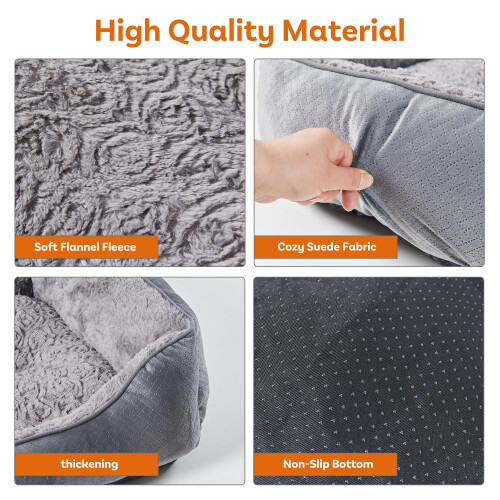 Oveppy Dog Bed Medium, Super Soft Rectangle Dog Beds, Washable Warming 2
