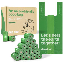 Deo Doo Dog Poop Bags with Handles 20 Rolls 240 Counts Big Sizes Leak
