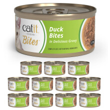 Catit Cuisine Bites, Duck Bites in Gravy, Grain Free Wet Cat Food for