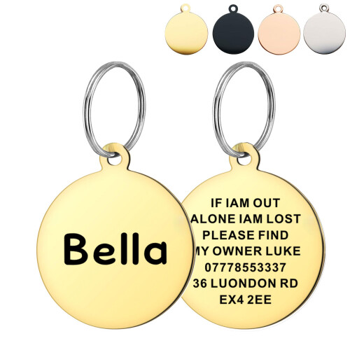 Personalised Engraved Dog Tags for Pets UK Prime, Double Side Stainles 1
