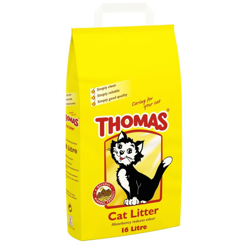 THOMAS Cat Litter 16L | Natural, Highly Absorbent, Odour Control, Non- 1