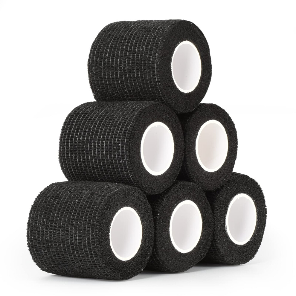 Black Selfadhesive Bandage Dog Vet Wrap 5Cm X 4.5M Cohesive Bandage (Black)