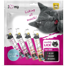 Cat Yoghurt Lickable Treats (25 Pack) Mixed Variety - Chicken, Salmon,
