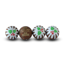 SPORTSPET Christmas Pudding Edition Mini Bounce Dog Balls, Small Rubbe