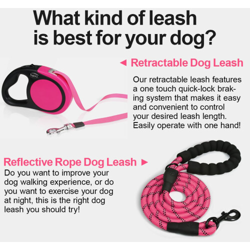 Taglory Retractable Dog Lead 5 m, Extendable Leash No-Tangle Heavy Dut 2
