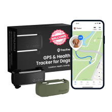 Tractive Smart Dog Tracker Bundle with Olive Cover | 2025 Edition | Re