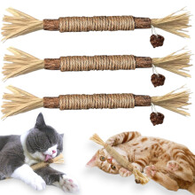 Cat Silvervine Chew Sticks - 3pcs Natural Cat Teeth Cleaning Catnip To