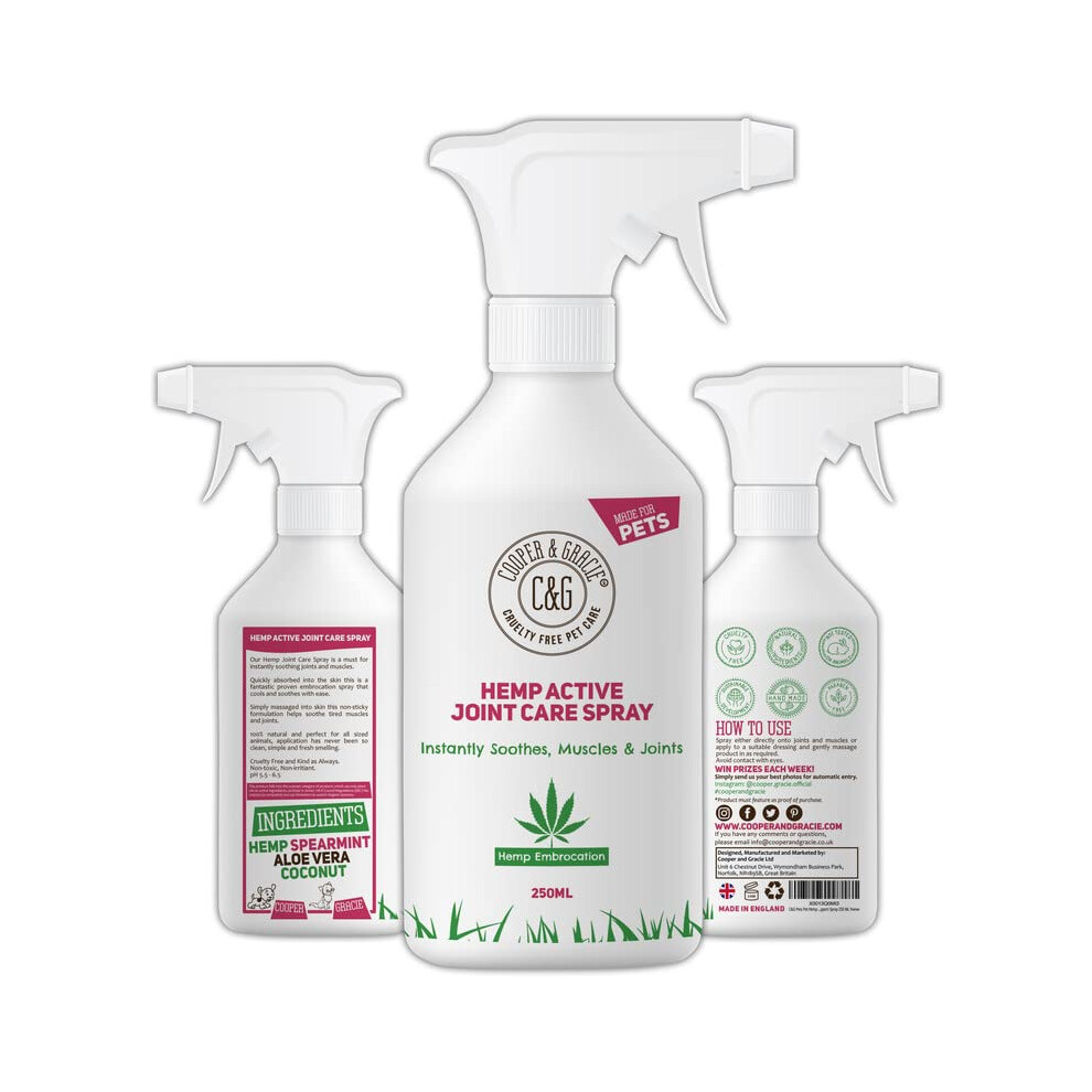C&G Pets Hemp Active Joint Care Spray | Instant Soothes Muscle & Joint | Quick