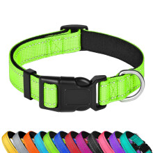LZGOPE Reflective Dog Collar, Adjustable Soft Neoprene Padded Nylon Pe