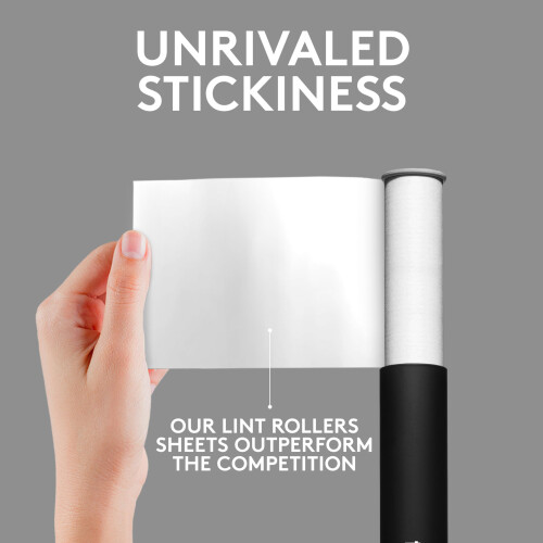 Flint Classic Black Retractable Mini Lint Roller with 90 Extra Sticky 2