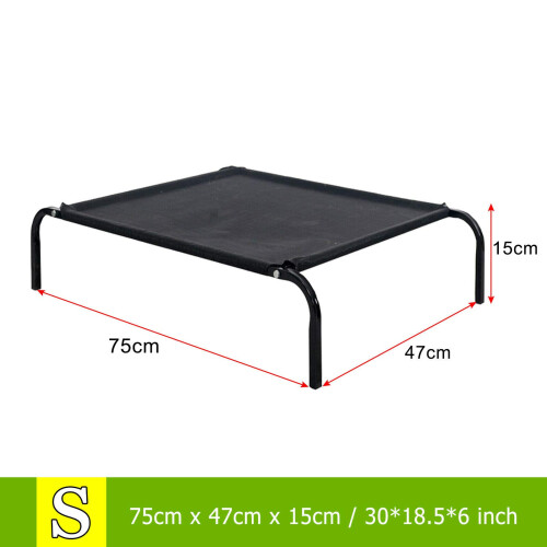 Metal Frame Dog Cot Elevated Pet Bed, Raised Dog Bed with Breathable M 1
