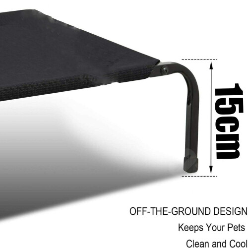 Metal Frame Dog Cot Elevated Pet Bed, Raised Dog Bed with Breathable M 2
