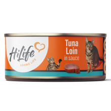 HiLife Adult Wet Cat Food Tins, Tuna Loin in Sauce, Complete Tinned Ca