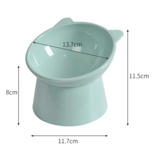 3Pcs Plastic Raised Cat Bowl Tilted 15 Degrees Elevated Cat Food and W 1