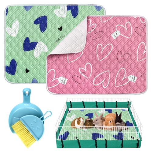 2 Pack Guinea Pig Cage Liner with Cleaning Tool Set Guinea Pig Bedding