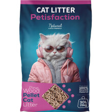 Petisfaction 30L Premium Wood Pellet Cat Litter, Biodegradable, Non Cl
