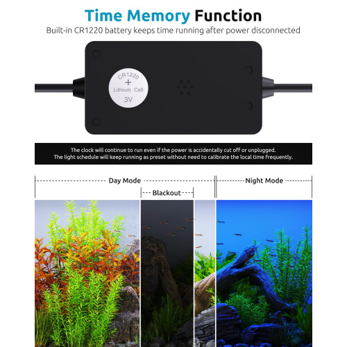 LED Aquarium Plant Light, 24/7 Custom Timer, Power-Off Memory,7-Row LE 2