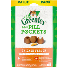 FELINE GREENIES PILL POCKETS for Cats Natural Soft Cat Treats, Chicken